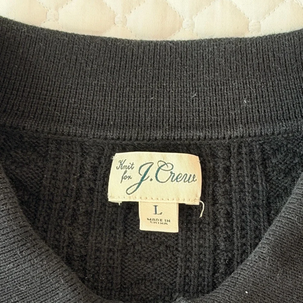 J. Crew Black Knit Polo Shirt